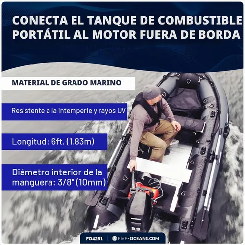Vista 3 de Five Oceans Conjunto de línea de combustible para barco marino con kit de bombilla de imprimación, compatible con OMC/Johnson/Evinrude, 3/8 pulgadas