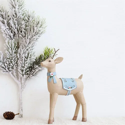 Vista 3 de Chinese feng Shui Statue Sculpture Painted Deer Desktop Decorations European Retro Small Decorations Home Living Room Wine Cabinet Desktop Crafts
