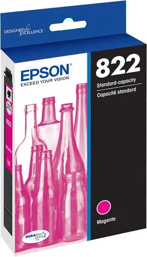 Vista 5 de Epson T822 DURABrite Ultra Ink Cartucho negro de capacidad estándar (T822120-S) y T822 DURABrite Ultra - Tinta de capacidad estándar Magenta