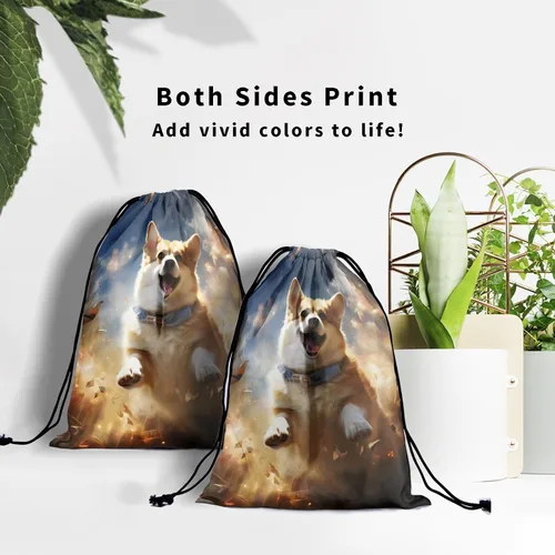 Vista 189 de Bolsa de agarre de gimnasia de piel de animal, bolsa de gimnasia con cordón ajustable, bolsa de cuerda para fauna silvestre, Mariposas Galaxy