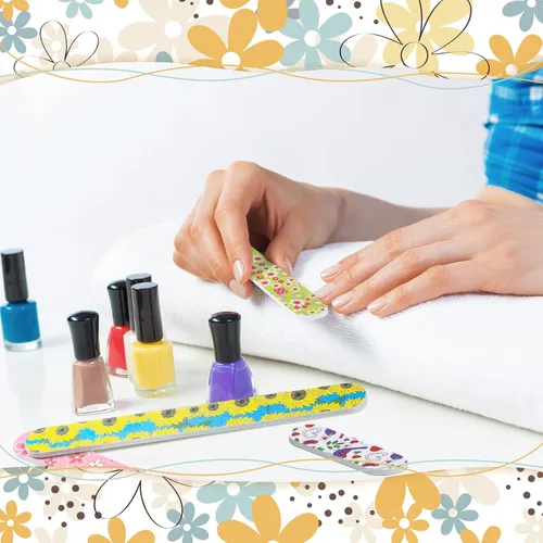 Vista 6 de 60 limas de uñas de verano, tablero de esmeril colorido, grano 150/150, mini limas de uñas a granel de doble cara, herramientas profesionales