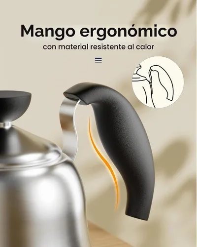 Vista 4 de Hervidor de café para estufa, hervidor de cuello de cisne premium, tetera para verter café y té, tetera de estufa, calentador de agua caliente