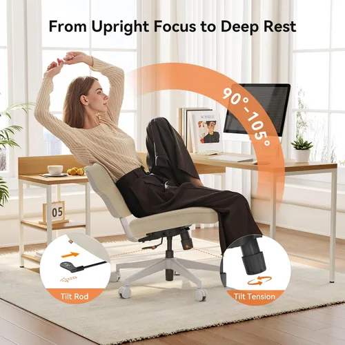Vista 6 de Newtral Freedom-X Silla Criss Cross con Ruedas - Silla de Oficina de Piernas Cruzadas Multiposición con Bandeja para Portátil, Silla Ergonómica