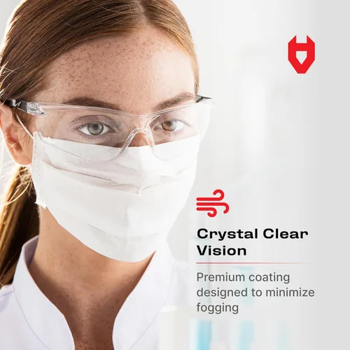 Vista 5 de NoCry Anteojos de seguridad ANSI Z87.1 con revestimiento resistente a los arañazos, gafas de seguridad antiniebla, gafas de seguridad transparentes