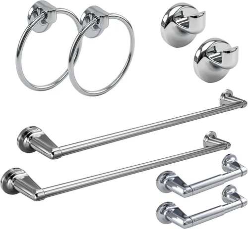 Vista 8 de Formosa Design Hardware - Juego de accesorios de baño (cromo pulido)