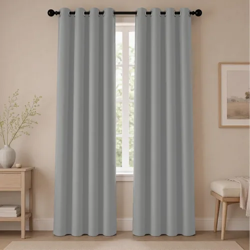 Vista 80 de Cortinas de oscurecimiento de habitación de 45 pulgadas de largo para dormitorio y sala de estar, cortinas térmicas aislantes con ojales
