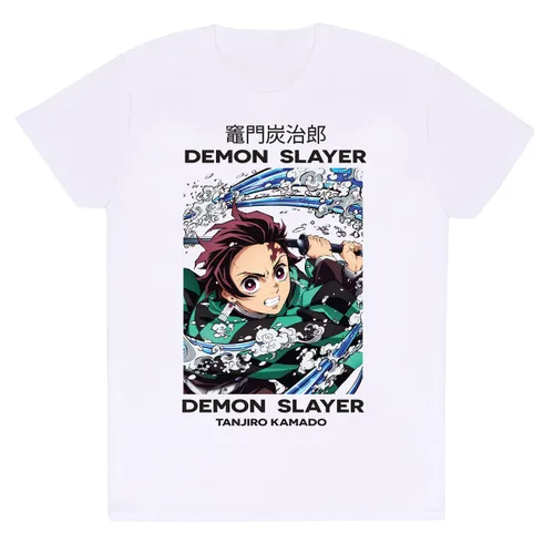 Vista 2 de Camiseta de Manga Corta Demon Slayer Whirlpool Blanco Unisex