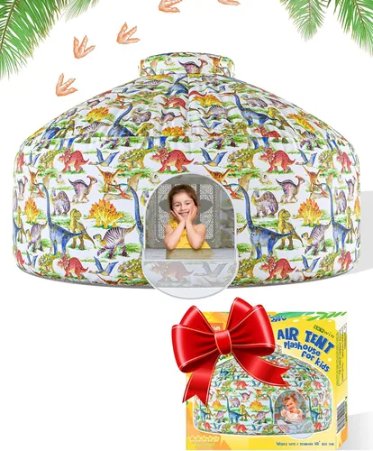 Vista 10 de Tienda de campaña de aire para niños con puerta, carpas para niños pequeños de interior 77 x 50 in - AstroDome Inflates in 30 Sec, Breathable
