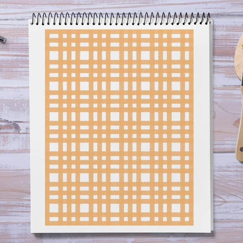 Vista 7 de Plantilla autoadhesiva de impresión de pantalla, plantilla de malla reutilizable con patrón a cuadros, molde de tiza para decoración del hogar