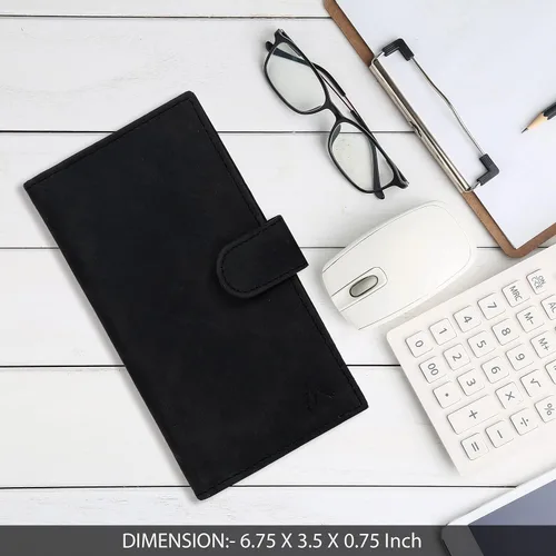 Vista 7 de Fundas de cuero RFID hechas a mano para hombres y mujeres con 6 tarjetas de crédito y 1 ranura para identificación y soporte para bolígrafo