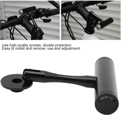 Vista 4 de Extensor de manillar de bicicleta, extensión de soporte de aleación de aluminio para bicicleta, extensión de espacio de bicicleta, soporte