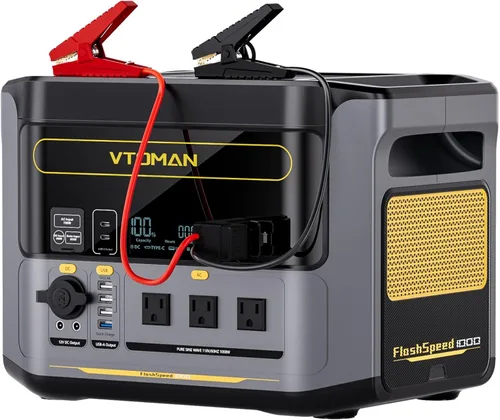Vista 17 de VTOMAN FlashSpeed 300 Estación de energía portátil, batería LiFePO4 de 300 W 230 Wh con 3000 ciclos de vida, carga rápida PD USB-C de 100 W, 6