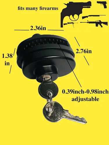 Vista 4 de Cerradura de gatillo de pistola con llaves, cerradura universal para pistola de gatillo igual, fácil de transportar, 1 cerradura de llave