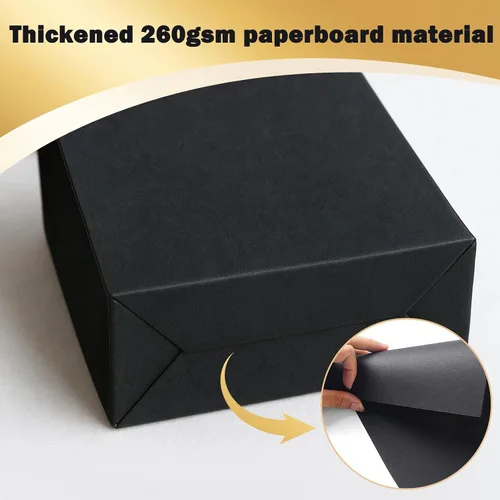 Vista 3 de SHIPKEY Paquete de 10 bolsas de regalo pequeñas Bolsa de regalo negra de 6x2.5x8 pulgadas, bolsas de papel para hombres, bolsa de recuerdo