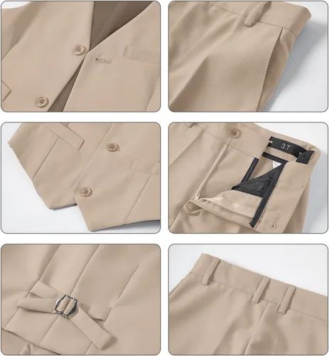 Vista 33 de Conjunto de chaleco para niños, trajes formales, trajes de boda, ropa de vestir