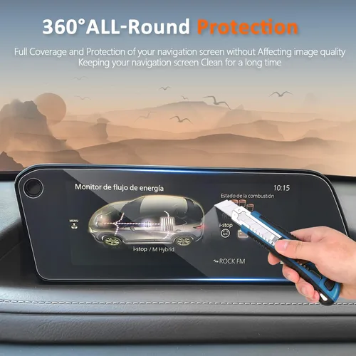 Vista 2 de CDEFG Protector de pantalla de vidrio templado para Mazda CX-3 2021 2020 2019 (7 pulgadas), control de centro de navegación GPS, pantalla táctil