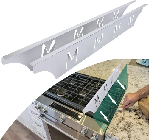 Vista 2 de Relleno de espacio para estufa, color negro, kit de molduras entre estufa y mostrador, aluminio no se derrite como silicona, para espacio de 1/32 a