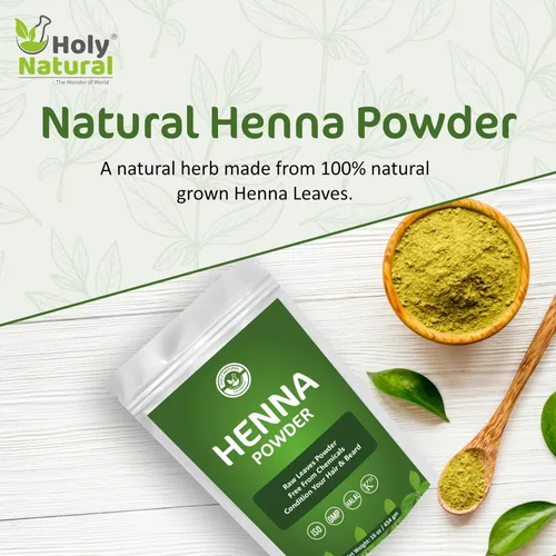 Vista 2 de Polvo de henna para tinte para cabello y barba - Certificado USDA y 100% natural, sin químicos, sin OMG