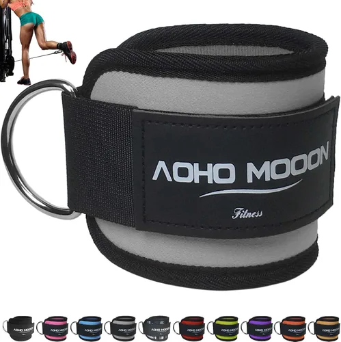 Vista 19 de AOHO MOOON Comfortable Adjustable Ankle Straps for Cable Machines Women, Gym Workout Leg Strap, Ankle Cuffs for Glute Workouts, Foot Straps for