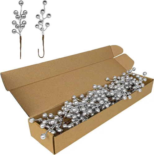 Vista 6 de LLZLL Paquete de 32 Picks Navideños Bayas Artificiales de Árbol de Navidad de 6.5 Pulgadas Tallos de Bayas de Acebo para Invierno Navidad Vacaciones