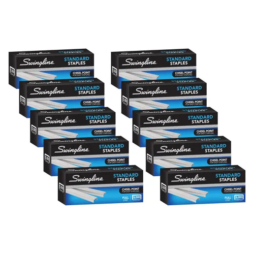 Vista 9 de Swingline® Grapas estándar, 1/4 ", tira completa, caja de 5,000