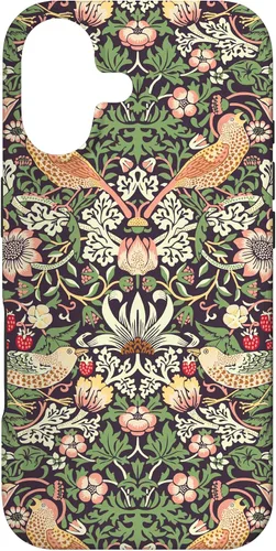 Vista 32 de Funda con diseño Art Nouveau para iPhone 16, diseño de ladrón de fresas William Morris
