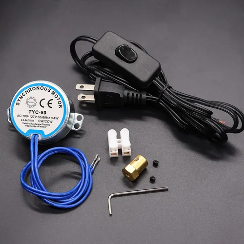 Vista 6 de Twidec /Motor eléctrico síncrono de la plataforma giratoria 2.5-3RPM/MIN 50/60Hz 4W CCW/CW AC100~127V Motor de sincronización para torneador