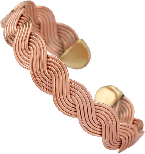 Vista 29 de Handmade Elegant Copper Bracelet for Women - Pure Copper Bracelet for Pain Relief and Stress Relief - Adjustable Entwisted Copper Bracelet to Fit