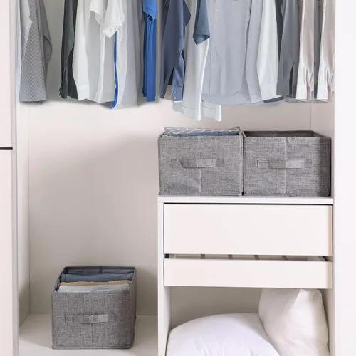 Vista 5 de Fixwal Organizador de ropa plegable para armario, 4 unidades, organizador de jeans para cajón, compartimento lavable, organizadores de armario