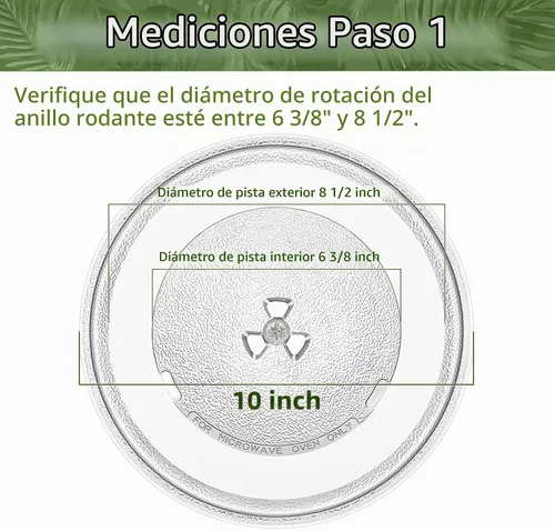 Vista 2 de Tocadiscos para microondas de 10 pulgadas compatible con placa de vidrio GE para microondas