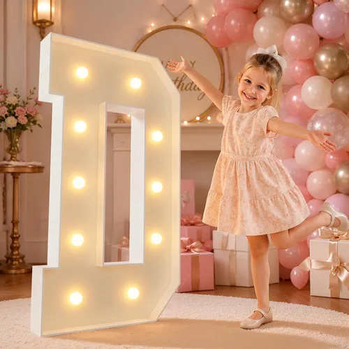 Vista 106 de imprsv Letras iluminadas grandes de 3 pies, letras iluminadas de marquesina para fiesta de cumpleaños (3 pies, letra y )