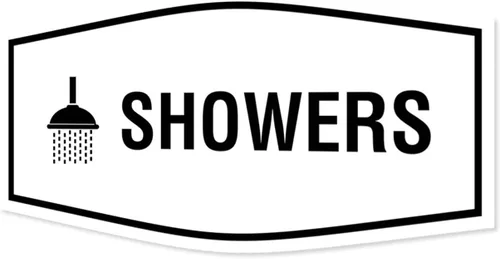 Vista 46 de Fancy Showers - Letrero (negro/plateado), tamaño mediano