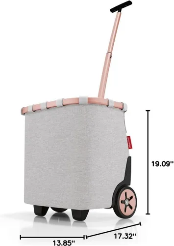 Vista 10 de reisenthel Carrycruiser Twist Sky Rose - Carrito de compras portátil con marco de aluminio resistente, correa para el hombro y bolsa