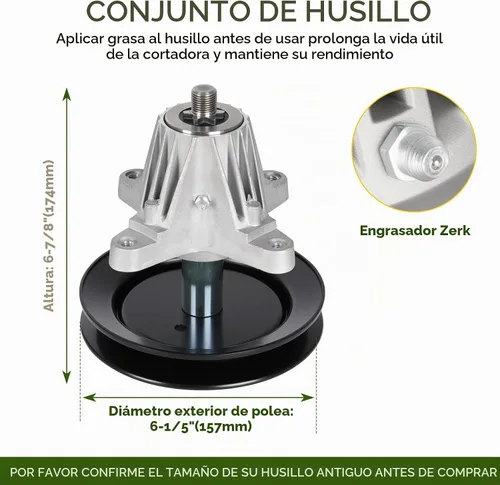 Vista 3 de Kit de reconstrucción de husillo 918-04822 de 42 pulgadas para Cub Cadet LTX1040 LTX1042 RZT-42, 2 husillos 618-04822 618-04889, 2 rodillos