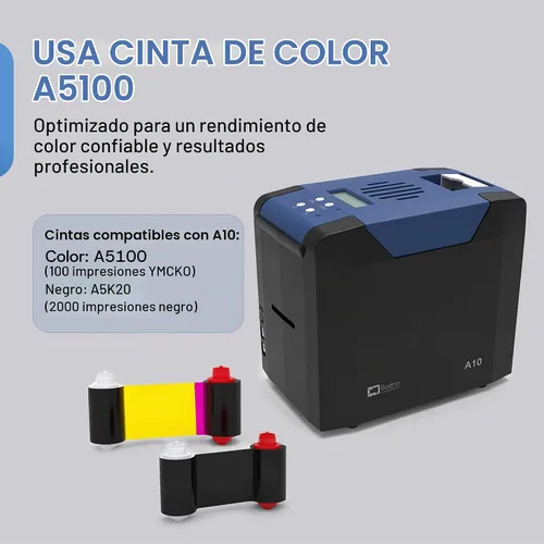 Vista 6 de Bodno Impresora de tarjetas de identificación de una sola cara A10 y paquete completo de suministros con software Bronze Edition Software Edición