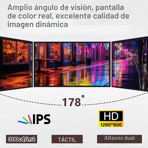 Vista 6 de GeeekPi Pantalla táctil capacitiva de 10.1 pulgadas para Raspberry Pi, monitor HDMI IPS 1280X800 pantalla LCD con doble altavoz para Raspberry Pi