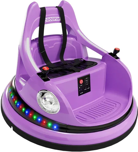 Vista 10 de Coche parachoques para niños, auto parachoques de 12 V para niños pequeños con control remoto, 2 velocidades, 2 modos de conducción, giro de 360°