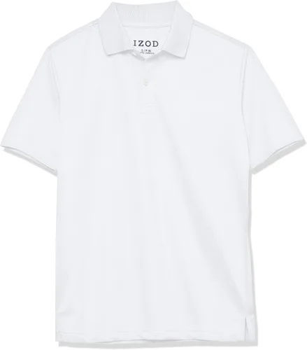 Vista 13 de Izod Camisa polo de manga corta para uniforme escolar para niños, cierre de botón, material de rendimiento que absorbe la humedad Negro