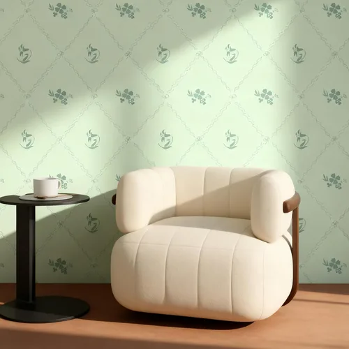 Vista 2 de Hopepak Papel pintado de despegar y pegar con rayas florales, papel pintado 17" x 78.7", papel de contacto con arco de flores verdes, papel pintado