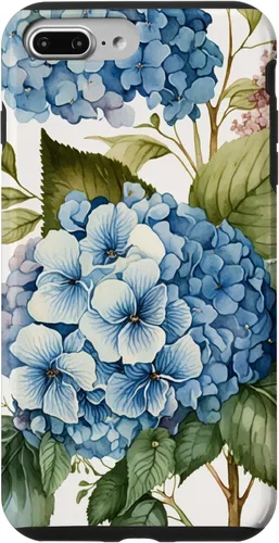Vista 12 de Watercolour Vintage Blue Hydrangea with Flower Flower Case for iPhone 17