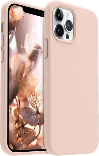 Vista 15 de AOTESIER - Funda a prueba de golpes diseñada para iPhone 12 Pro Max, funda de silicona líquida con [forro de microfibra suave antiarañazos]