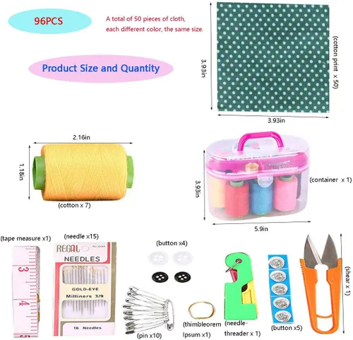 Vista 3 de 50 piezas de tela para manualidades de 4 x 4 pulgadas, parches de manualidades, cuadrados de edredón precortados, paquetes de tela acolchada con kit