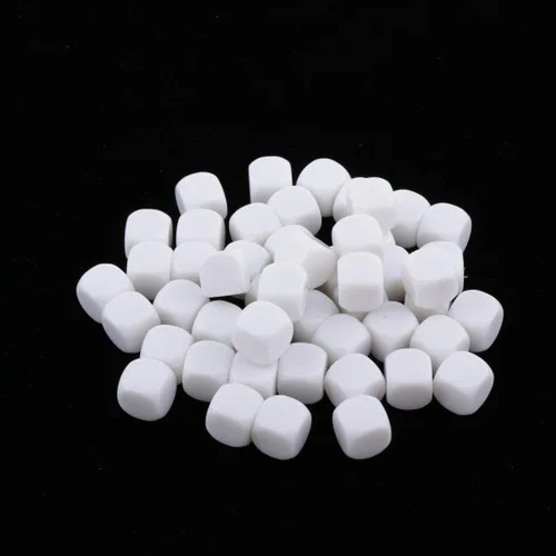Vista 6 de SM SunniMix 2 dados blancos en blanco de 6 caras RPG Gaming Dados 0.472 in DIY Sticker