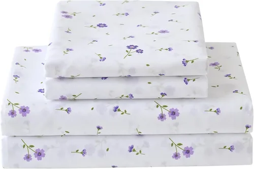 Vista 16 de Softan Juego de sábanas tamaño matrimonial con estampado geométrico de rombos y leopardo, sábanas bajeras de microfibra con bolsillo profundo de 15