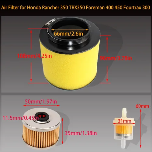 Vista 7 de Carburador TRX350 para Honda Rancher 350 TRX350TM TRX350TE 350ES 350FE 350FMTE 2000-2006 4 tiempos ATV Nuevo carburador con filtro de aire y filtro