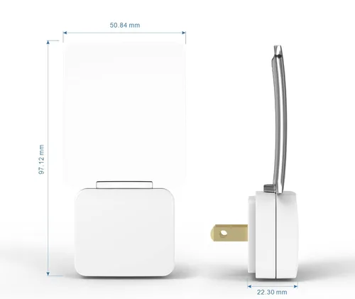 Vista 2 de oviitech Luz nocturna superior con sensor de luz del atardecer al amanecer en la parte inferior, luz en blanco cálido para pasillo, dormitorio, sala
