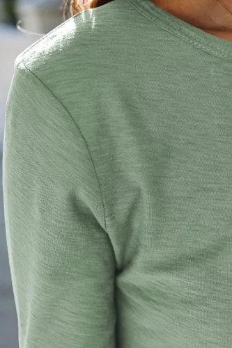 Vista 4 de Paquete de 3 camisas de manga larga para mujer, ajuste holgado, ropa de otoño, ropa de moda, túnica 2023, camiseta básica con cuello redondo