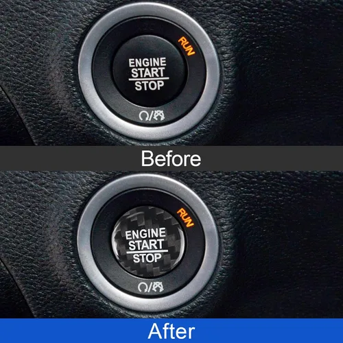 Vista 3 de Compatible con Charger Challenger Cubierta del Botón de Arranque y Parada del Motor Sin Llave Un Clic Botón de Arranque por Empuje Pegatina