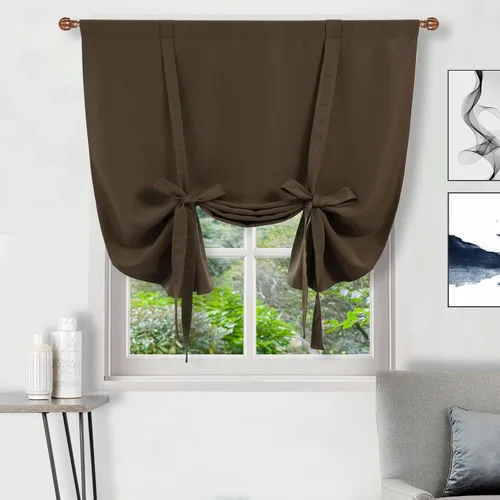 Vista 25 de DWCN Cortinas Opacas - Persiana Enrollable con Lazos para Ventana, Aislamiento Térmico, Oscurecimiento de Habitación, Cortinas con Bolsillo