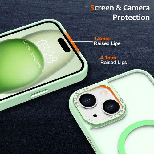 Vista 1170 de Anuck - Funda magnética para iPhone 11 compatible con MagSafe, carcasa trasera mate translúcida dura, borde de TPU, delgada, resistente a impactos